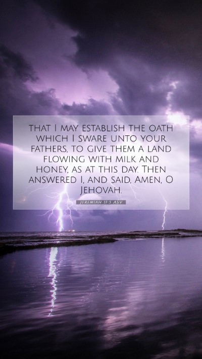 Picture 07 - Jeremiah 11:5 ASV Mobile Phone Wallpaper - that I may establish the oath which I sware unto - Mobile Bible Verse Wallpaper