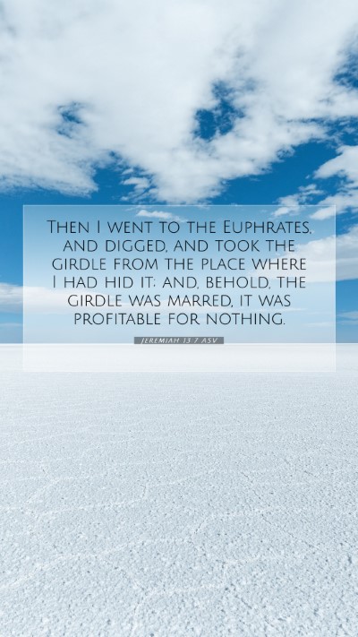 Picture 07 - Jeremiah 13:7 ASV Mobile Phone Wallpaper - Then I went to the Euphrates, and digged, and - Mobile Bible Verse Wallpaper