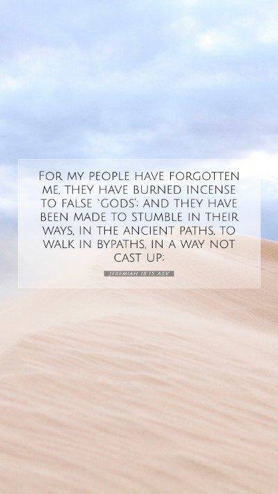 Picture 07 - Jeremiah 18:15 ASV Mobile Phone Wallpaper - For my people have forgotten me, they have burned - Mobile Bible Verse Wallpaper