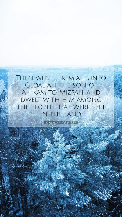 Picture 07 - Jeremiah 40:6 ASV Mobile Phone Wallpaper - Then went Jeremiah unto Gedaliah the son of - Mobile Bible Verse Wallpaper