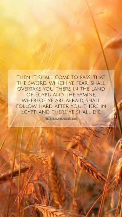 Picture 07 - Jeremiah 42:16 ASV Mobile Phone Wallpaper - then it shall come to pass, that the sword, which - Mobile Bible Verse Wallpaper