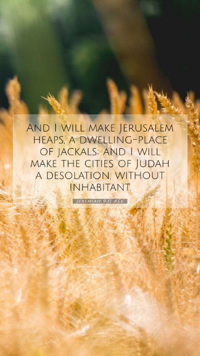 Picture 07 - Jeremiah 9:11 ASV Mobile Phone Wallpaper - And I will make Jerusalem heaps, a dwelling-place - Mobile Bible Verse Wallpaper