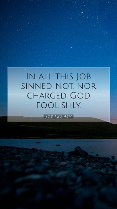 Picture 07 - Job 1:22 ASV Mobile Phone Wallpaper - In all this Job sinned not, nor charged God - Mobile Bible Verse Wallpaper