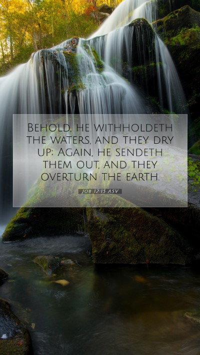 Picture 07 - Job 12:15 ASV Mobile Phone Wallpaper - Behold, he withholdeth the waters, and they dry - Mobile Bible Verse Wallpaper