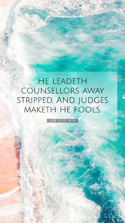 Picture 07 - Job 12:17 ASV Mobile Phone Wallpaper - He leadeth counsellors away stripped, And judges - Mobile Bible Verse Wallpaper