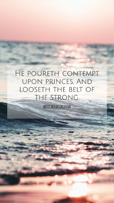 Picture 07 - Job 12:21 ASV Mobile Phone Wallpaper - He poureth contempt upon princes, And looseth the - Mobile Bible Verse Wallpaper