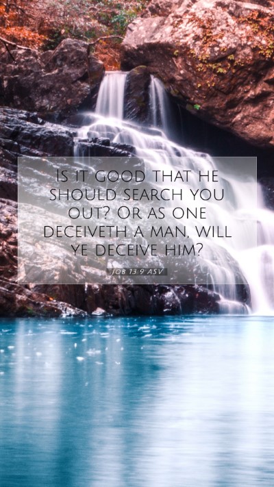 Picture 07 - Job 13:9 ASV Mobile Phone Wallpaper - Is it good that he should search you out? Or as - Mobile Bible Verse Wallpaper