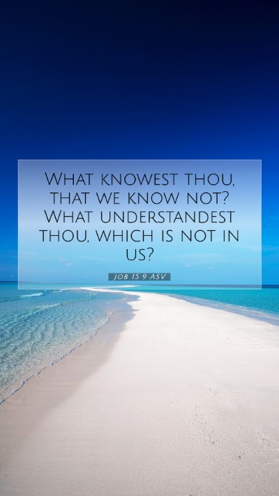 Picture 07 - Job 15:9 ASV Mobile Phone Wallpaper - What knowest thou, that we know not? What - Mobile Bible Verse Wallpaper