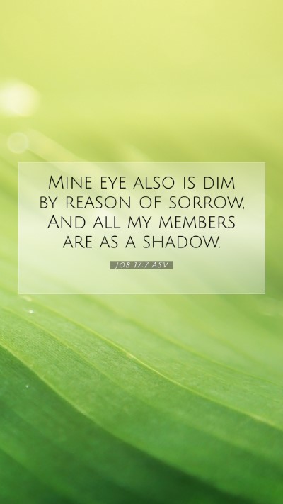 Picture 07 - Job 17:7 ASV Mobile Phone Wallpaper - Mine eye also is dim by reason of sorrow, And all - Mobile Bible Verse Wallpaper
