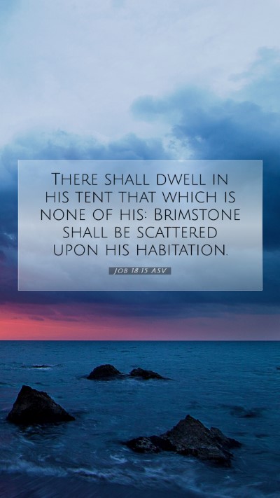 Picture 07 - Job 18:15 ASV Mobile Phone Wallpaper - There shall dwell in his tent that which is none - Mobile Bible Verse Wallpaper