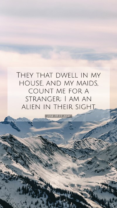 Picture 07 - Job 19:15 ASV Mobile Phone Wallpaper - They that dwell in my house, and my maids, count - Mobile Bible Verse Wallpaper