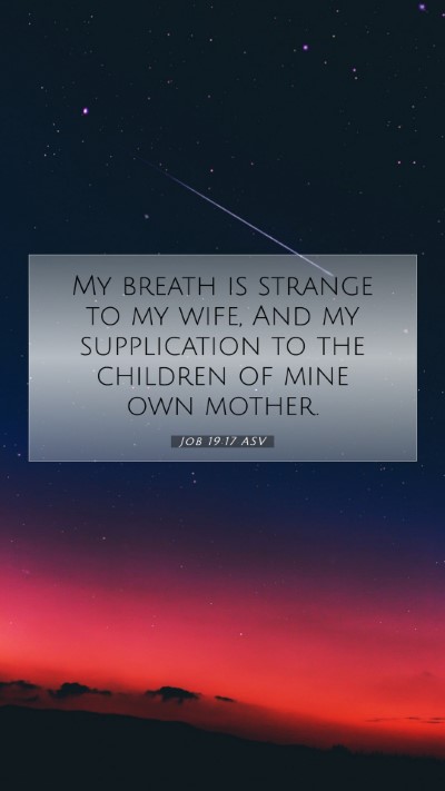 Picture 07 - Job 19:17 ASV Mobile Phone Wallpaper - My breath is strange to my wife, And my - Mobile Bible Verse Wallpaper