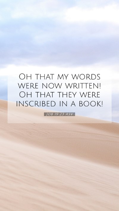 Picture 07 - Job 19:23 ASV Mobile Phone Wallpaper - Oh that my words were now written! Oh that they - Mobile Bible Verse Wallpaper