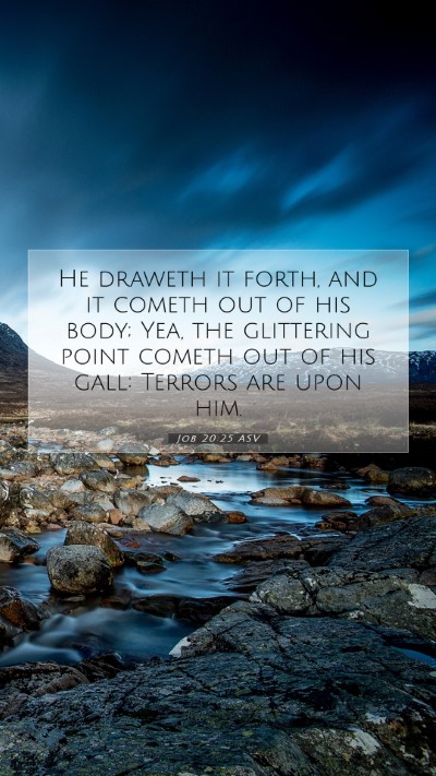 Picture 07 - Job 20:25 ASV Mobile Phone Wallpaper - He draweth it forth, and it cometh out of his - Mobile Bible Verse Wallpaper