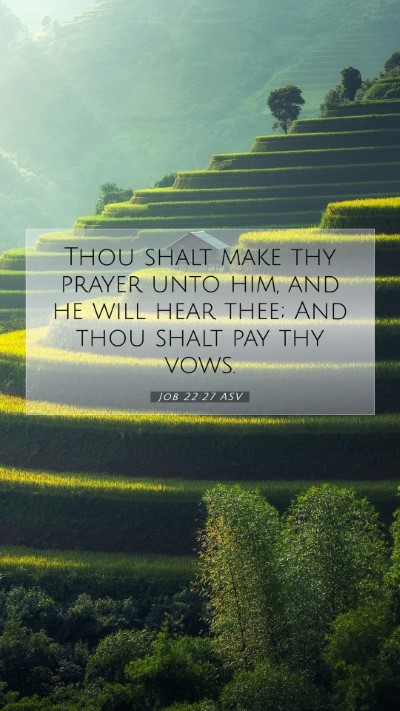 Picture 07 - Job 22:27 ASV Mobile Phone Wallpaper - Thou shalt make thy prayer unto him, and he will - Mobile Bible Verse Wallpaper