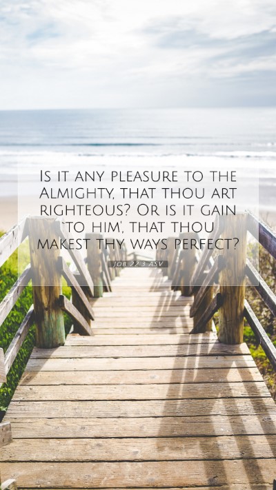 Picture 07 - Job 22:3 ASV Mobile Phone Wallpaper - Is it any pleasure to the Almighty, that thou art - Mobile Bible Verse Wallpaper