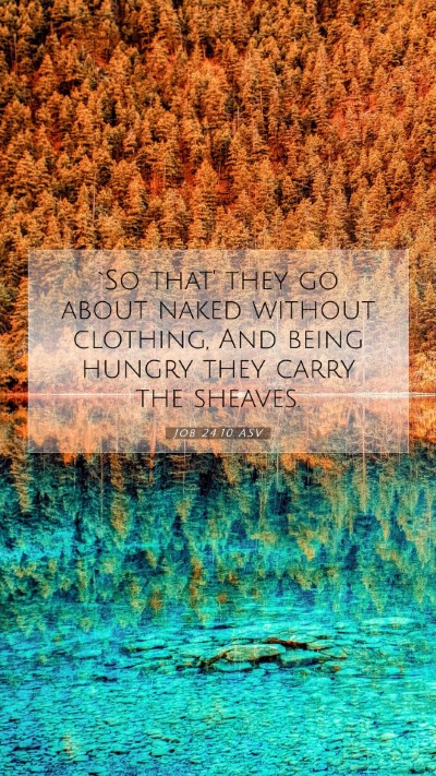 Picture 07 - Job 24:10 ASV Mobile Phone Wallpaper - `So that' they go about naked without clothing, - Mobile Bible Verse Wallpaper
