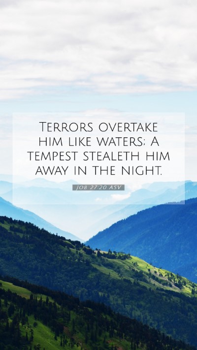 Picture 07 - Job 27:20 ASV Mobile Phone Wallpaper - Terrors overtake him like waters; A tempest - Mobile Bible Verse Wallpaper