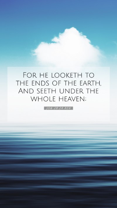 Picture 07 - Job 28:24 ASV Mobile Phone Wallpaper - For he looketh to the ends of the earth, And - Mobile Bible Verse Wallpaper
