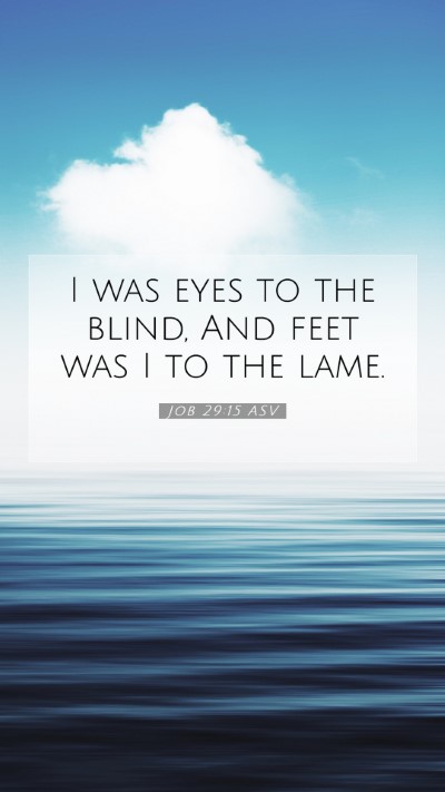 Picture 07 - Job 29:15 ASV Mobile Phone Wallpaper - I was eyes to the blind, And feet was I to the - Mobile Bible Verse Wallpaper