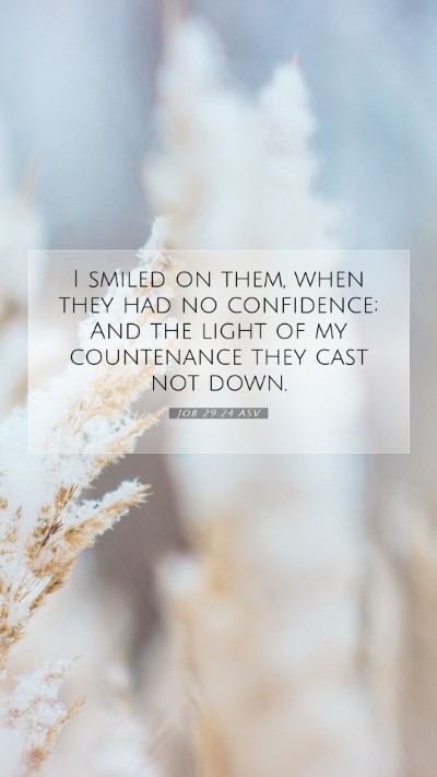 Picture 07 - Job 29:24 ASV Mobile Phone Wallpaper - I smiled on them, when they had no confidence; - Mobile Bible Verse Wallpaper