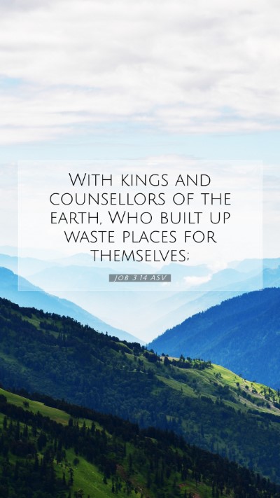 Picture 07 - Job 3:14 ASV Mobile Phone Wallpaper - With kings and counsellors of the earth, Who - Mobile Bible Verse Wallpaper