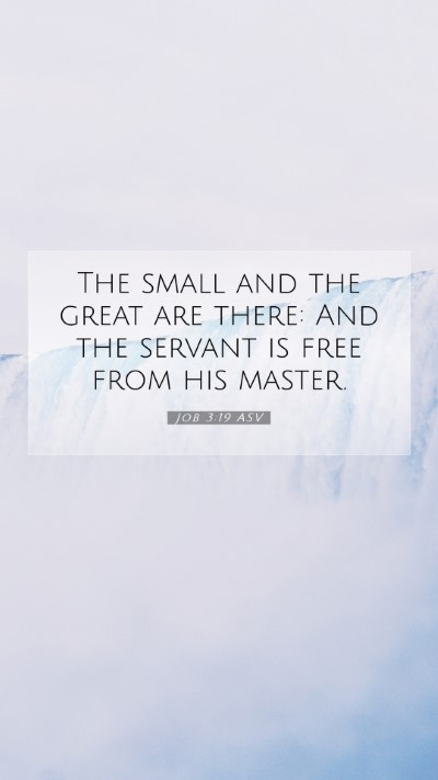 Picture 07 - Job 3:19 ASV Mobile Phone Wallpaper - The small and the great are there: And the - Mobile Bible Verse Wallpaper