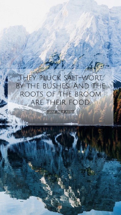 Picture 07 - Job 30:4 ASV Mobile Phone Wallpaper - They pluck salt-wort by the bushes; And the roots - Mobile Bible Verse Wallpaper