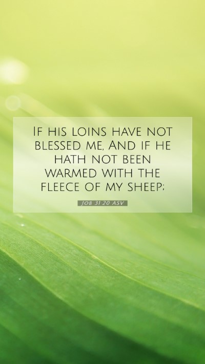 Picture 07 - Job 31:20 ASV Mobile Phone Wallpaper - If his loins have not blessed me, And if he hath - Mobile Bible Verse Wallpaper