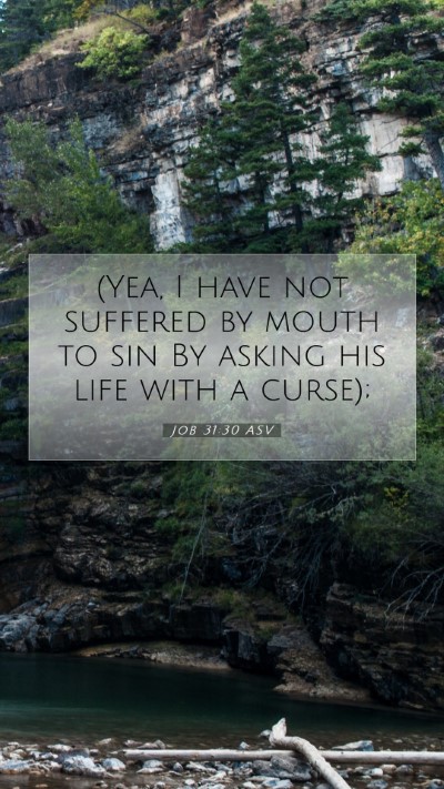Picture 07 - Job 31:30 ASV Mobile Phone Wallpaper - (Yea, I have not suffered by mouth to sin By - Mobile Bible Verse Wallpaper