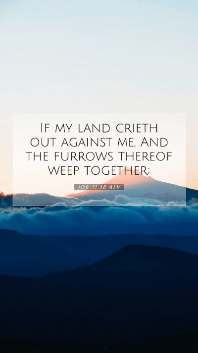 Picture 07 - Job 31:38 ASV Mobile Phone Wallpaper - If my land crieth out against me, And the furrows - Mobile Bible Verse Wallpaper