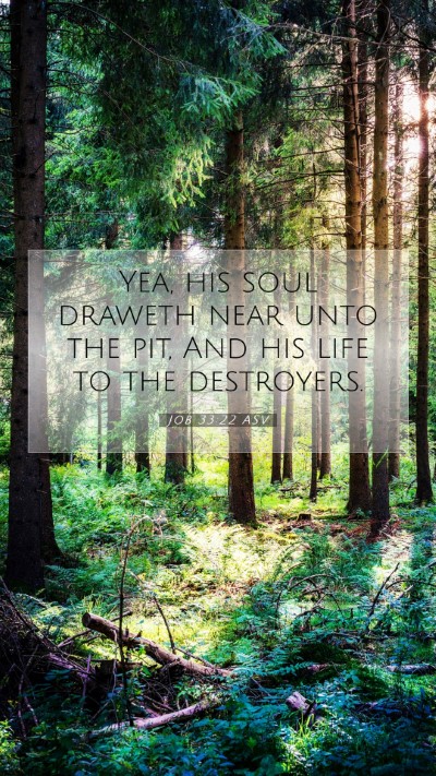 Picture 07 - Job 33:22 ASV Mobile Phone Wallpaper - Yea, his soul draweth near unto the pit, And his - Mobile Bible Verse Wallpaper