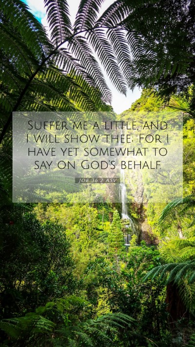 Picture 07 - Job 36:2 ASV Mobile Phone Wallpaper - Suffer me a little, and I will show thee; For I - Mobile Bible Verse Wallpaper