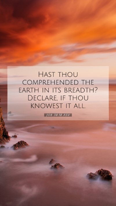 Picture 07 - Job 38:18 ASV Mobile Phone Wallpaper - Hast thou comprehended the earth in its breadth? - Mobile Bible Verse Wallpaper