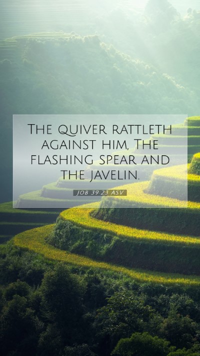 Picture 07 - Job 39:23 ASV Mobile Phone Wallpaper - The quiver rattleth against him, The flashing - Mobile Bible Verse Wallpaper