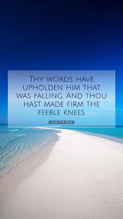 Picture 07 - Job 4:4 ASV Mobile Phone Wallpaper - Thy words have upholden him that was falling, And - Mobile Bible Verse Wallpaper