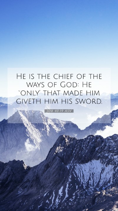 Picture 07 - Job 40:19 ASV Mobile Phone Wallpaper - He is the chief of the ways of God: He `only' - Mobile Bible Verse Wallpaper