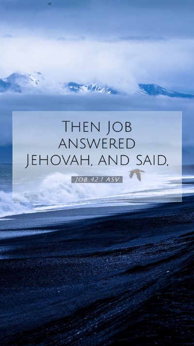 Picture 07 - Job 42:1 ASV Mobile Phone Wallpaper - Then Job answered Jehovah, and - Mobile Bible Verse Wallpaper