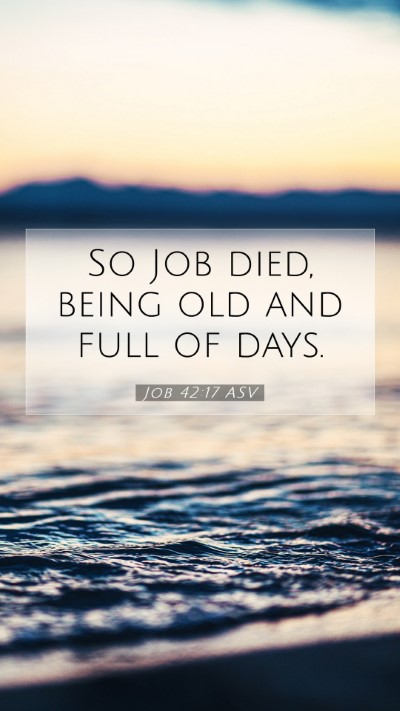 Picture 07 - Job 42:17 ASV Mobile Phone Wallpaper - So Job died, being old and full of - Mobile Bible Verse Wallpaper