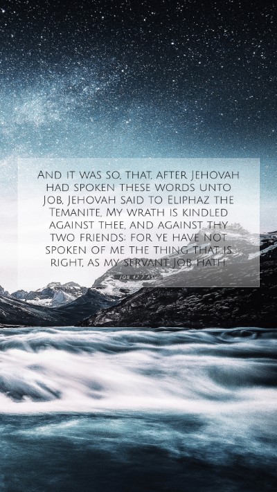 Picture 07 - Job 42:7 ASV Mobile Phone Wallpaper - And it was so, that, after Jehovah had spoken - Mobile Bible Verse Wallpaper