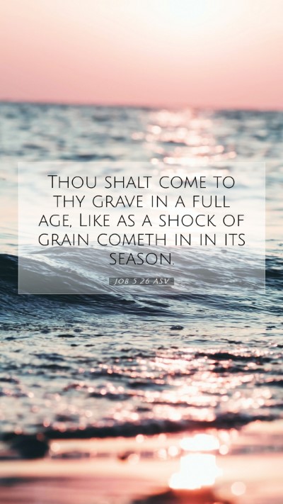 Picture 07 - Job 5:26 ASV Mobile Phone Wallpaper - Thou shalt come to thy grave in a full age, Like - Mobile Bible Verse Wallpaper