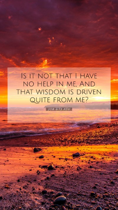 Picture 07 - Job 6:13 ASV Mobile Phone Wallpaper - Is it not that I have no help in me, And that - Mobile Bible Verse Wallpaper