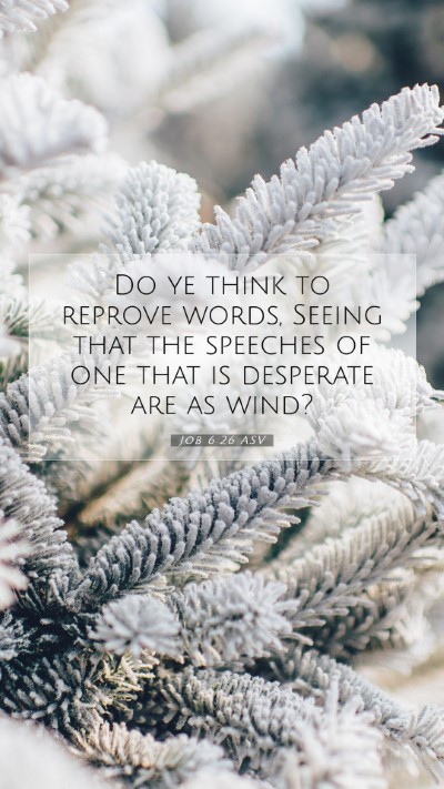 Picture 07 - Job 6:26 ASV Mobile Phone Wallpaper - Do ye think to reprove words, Seeing that the - Mobile Bible Verse Wallpaper
