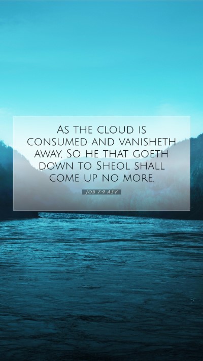 Picture 07 - Job 7:9 ASV Mobile Phone Wallpaper - As the cloud is consumed and vanisheth away, So - Mobile Bible Verse Wallpaper