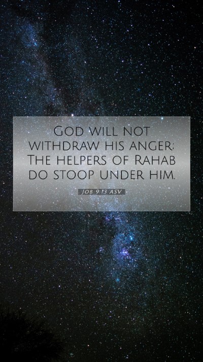 Picture 07 - Job 9:13 ASV Mobile Phone Wallpaper - God will not withdraw his anger; The helpers of - Mobile Bible Verse Wallpaper