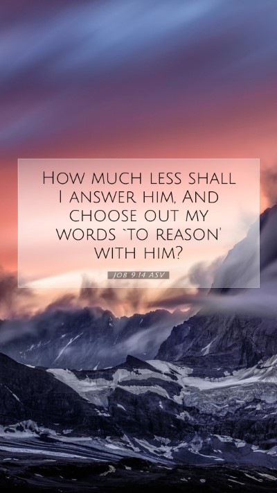 Picture 07 - Job 9:14 ASV Mobile Phone Wallpaper - How much less shall I answer him, And choose out - Mobile Bible Verse Wallpaper