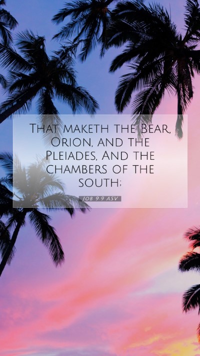 Picture 07 - Job 9:9 ASV Mobile Phone Wallpaper - That maketh the Bear, Orion, and the Pleiades, - Mobile Bible Verse Wallpaper