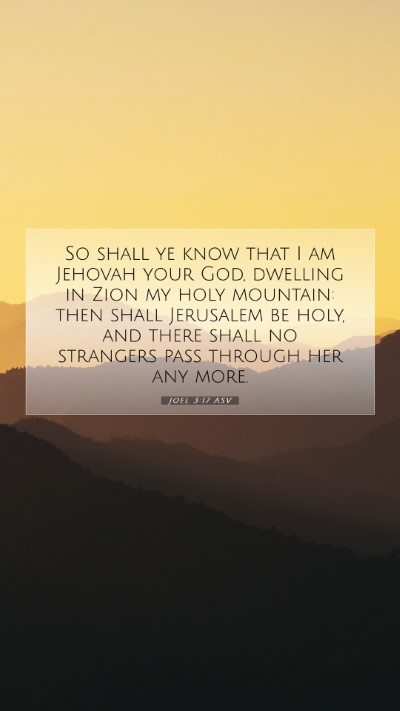 Picture 07 - Joel 3:17 ASV Mobile Phone Wallpaper - So shall ye know that I am Jehovah your God, - Mobile Bible Verse Wallpaper