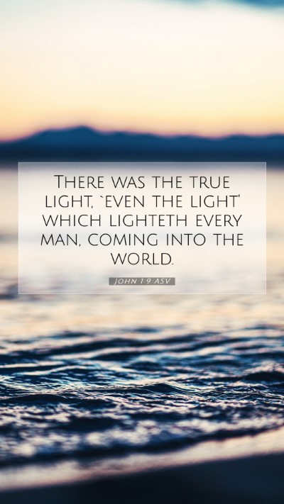 Picture 07 - John 1:9 ASV Mobile Phone Wallpaper - There was the true light, `even the light' which - Mobile Bible Verse Wallpaper