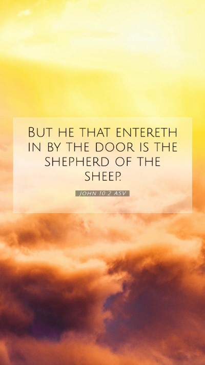 Picture 07 - John 10:2 ASV Mobile Phone Wallpaper - But he that entereth in by the door is the - Mobile Bible Verse Wallpaper